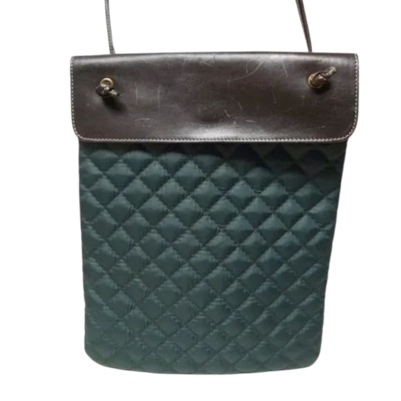 Lands' End leather trimmed quilted crossbody bag - Picture 4 of 9